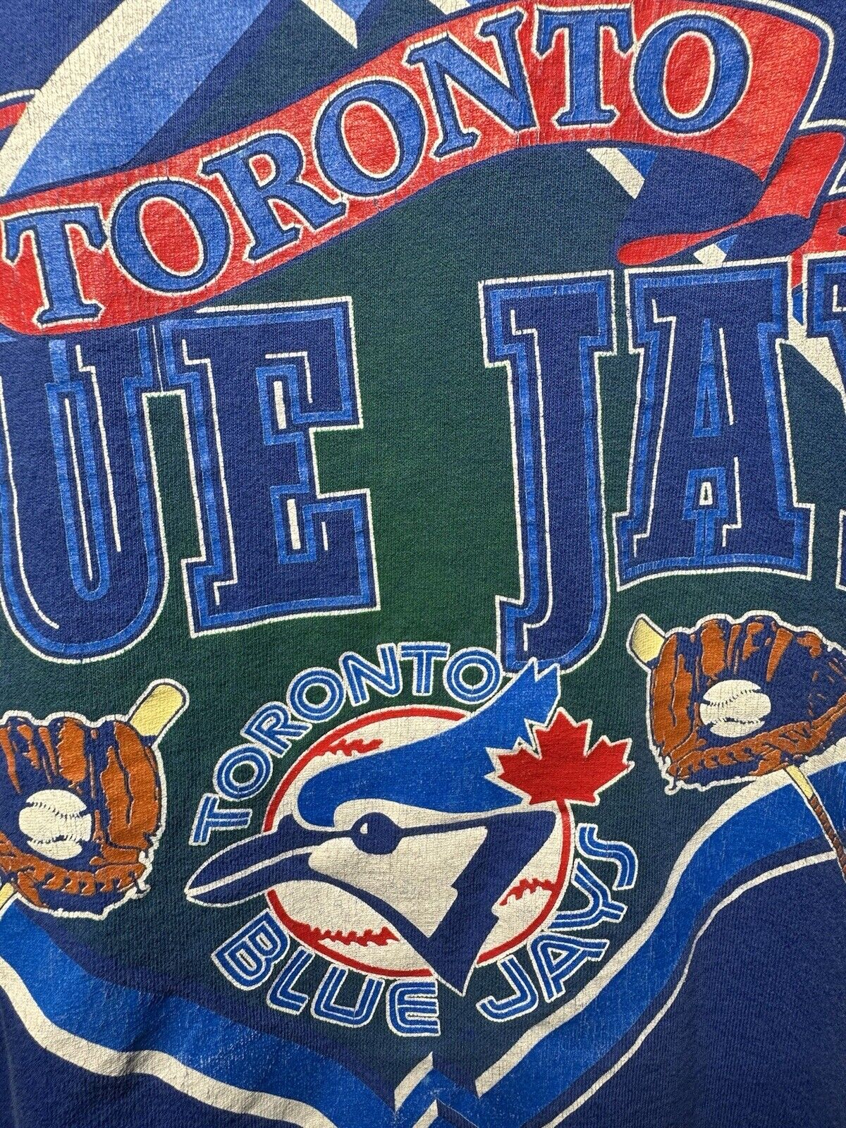 Vintage 90s Toronto Blue Jays T-Shirt Blue Sz Medium Nutmeg MLB 