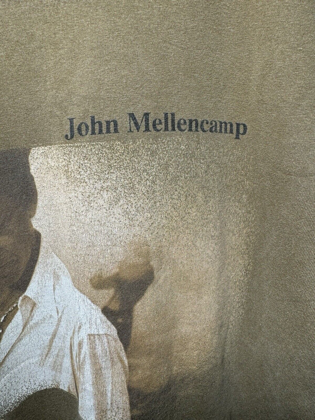 Vintage John Mellencamp 1999 Tour Concert T-Shirt Sz M Beige Dbl Sided 