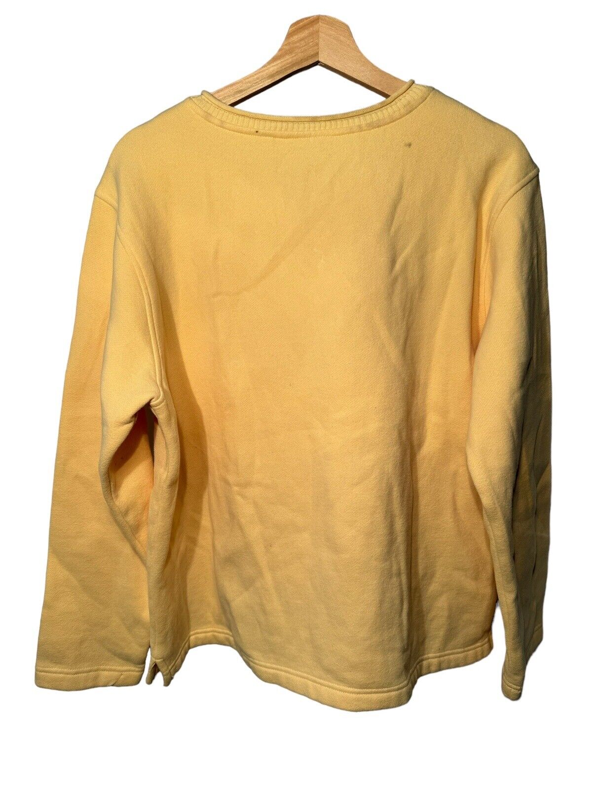 VTG Classic Elements Crewneck Sweater Yellow Pumpkins Birds Sz Large 