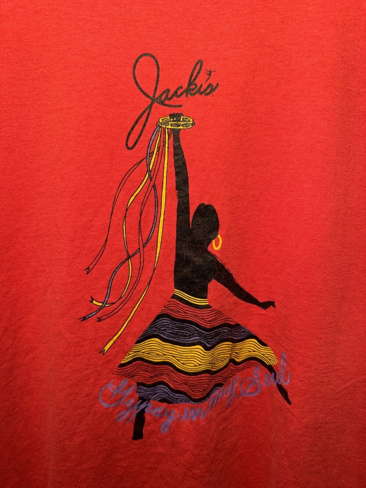 Vintage Jackie’s Gypsy In My Soul T-Shirt Sz L Single Stitch Red Very Rare 