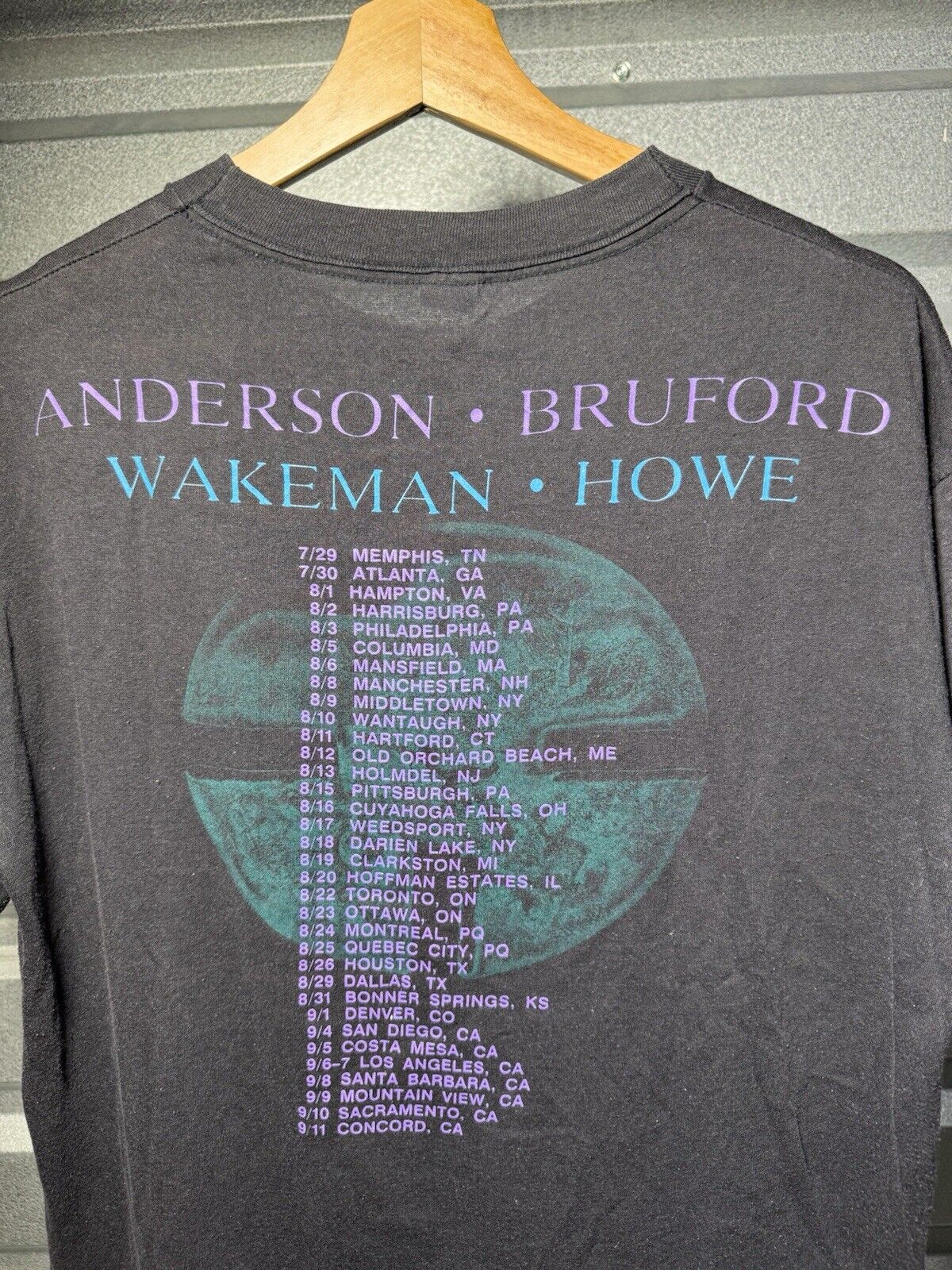 Vintage Anderson Bruford Wakeman and Howe Tour 1989 Original T-Shirt L 