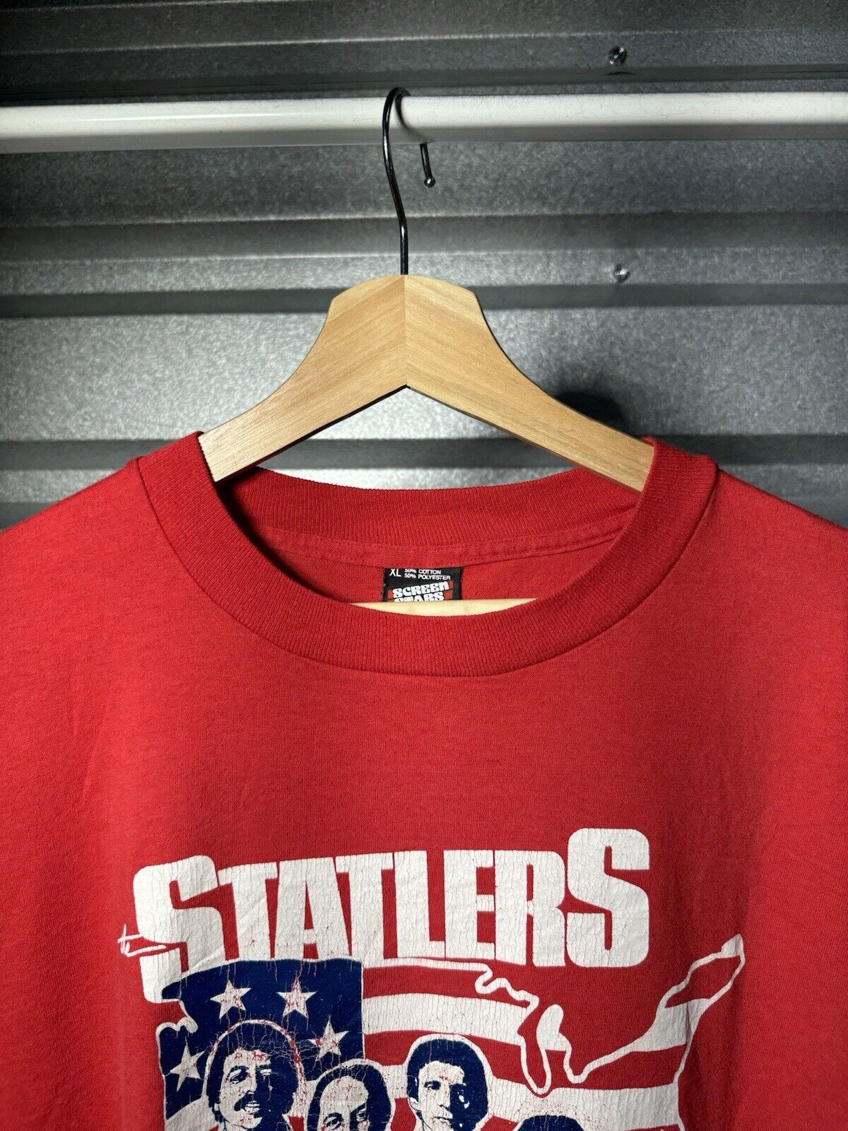 Vintage The Statlers T Shirt Country Statler Bros Single Stitch XL Red 80s 