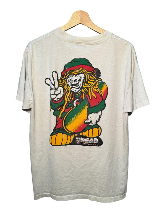 Vintage Dread Mountain Co Jamaica Style T-Shirt Sz L White USA Made 