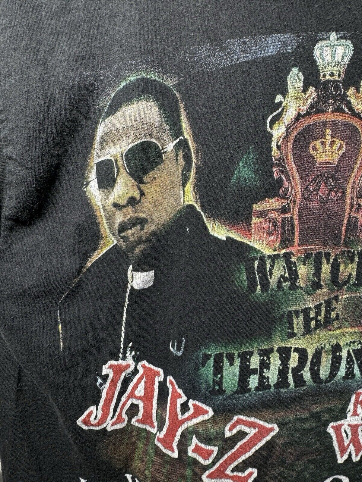 Vintage 2011 Watch The Throne Tour Concert T-Shirt Jay-Z Kanye West S Rare