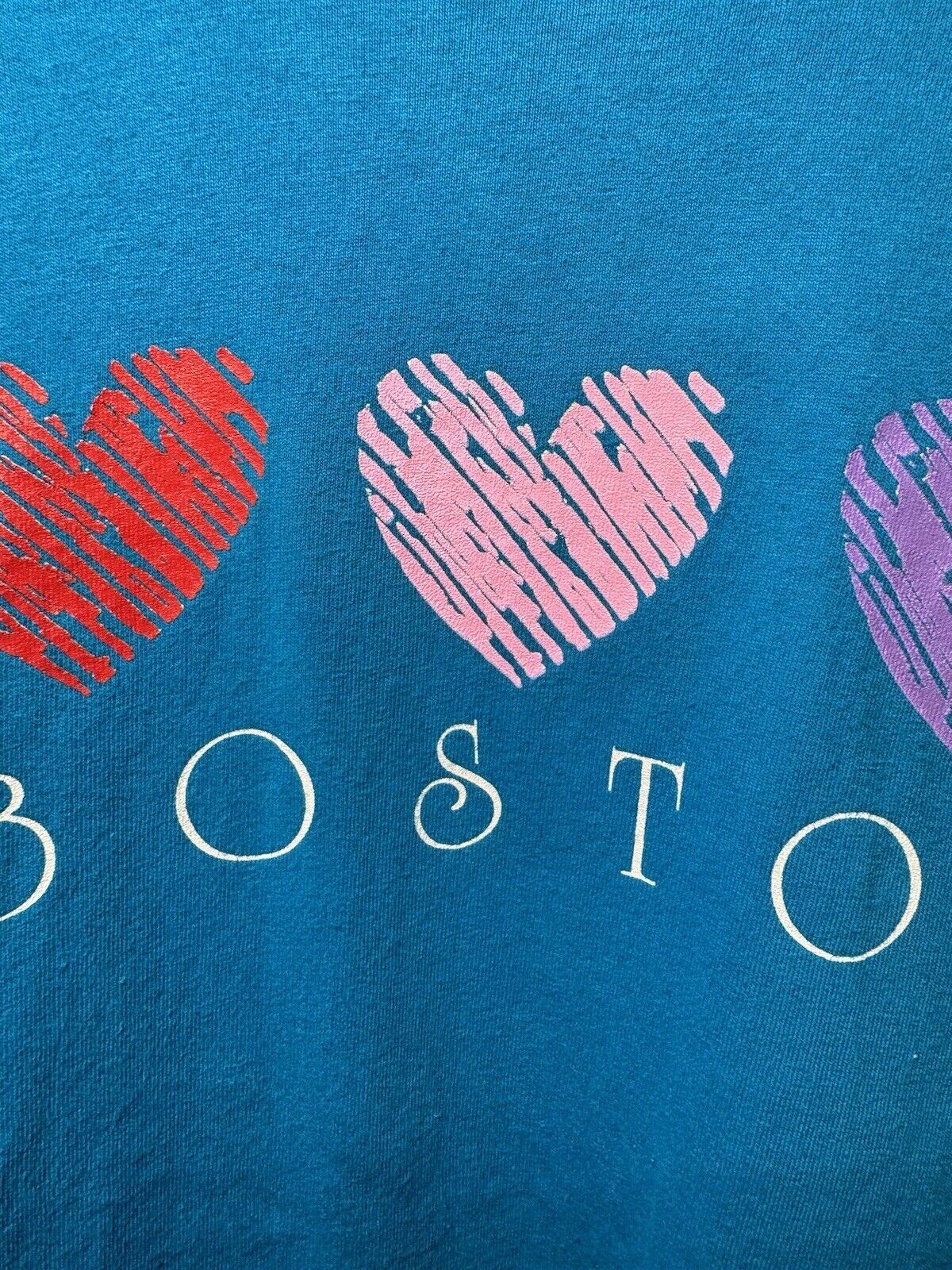 Vintage Boston T-Shirt 90’s Sz L Stedman Made In USA Heart Single Stitch 