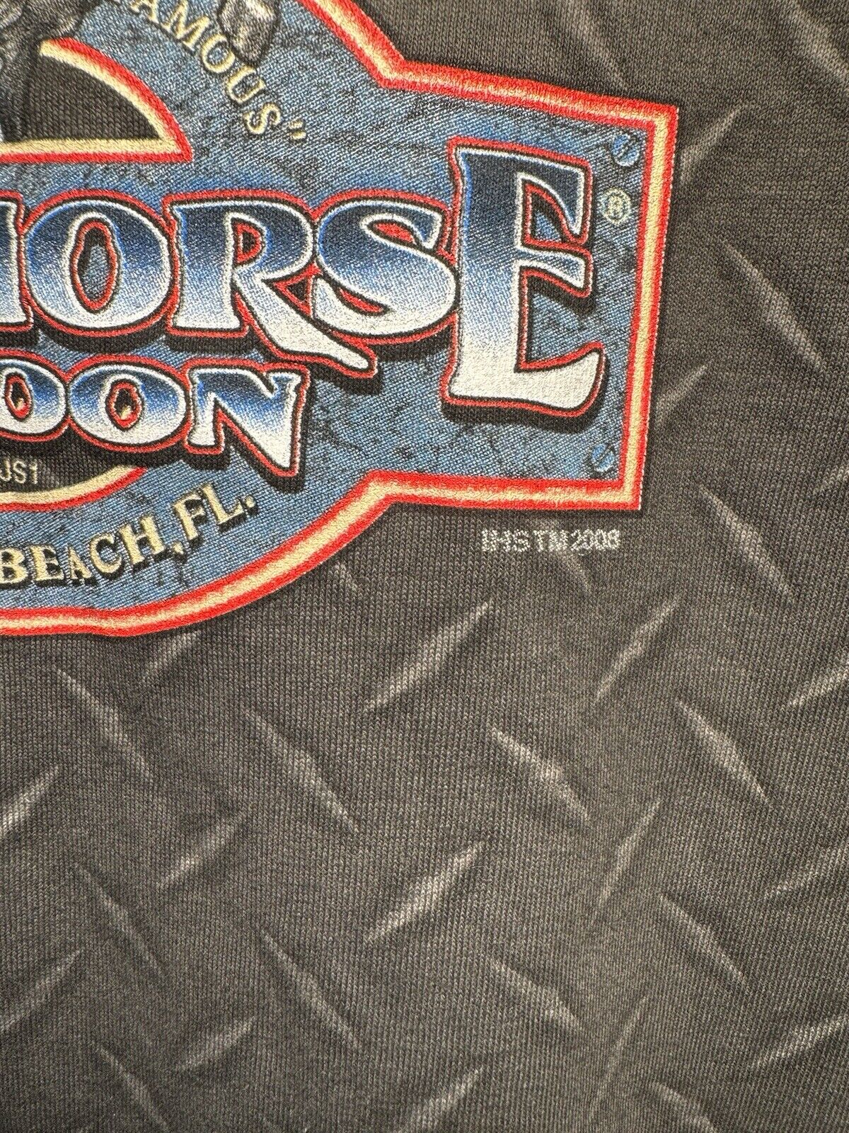 VTG Iron Horse Saloon T-Shirt Mens Large Gray 2008 Florida Bike Week Biker 