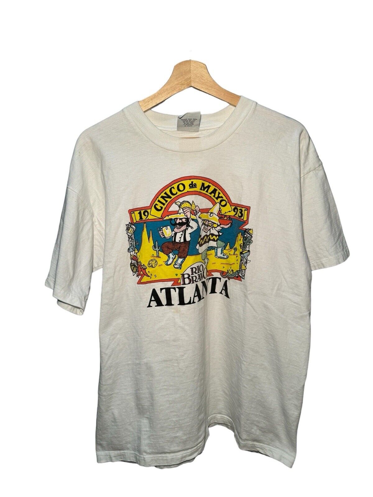 Vintage 1993 Cinco De Mayo T-Shirt Rio Bravo Atlanta Sz L Made in USA 