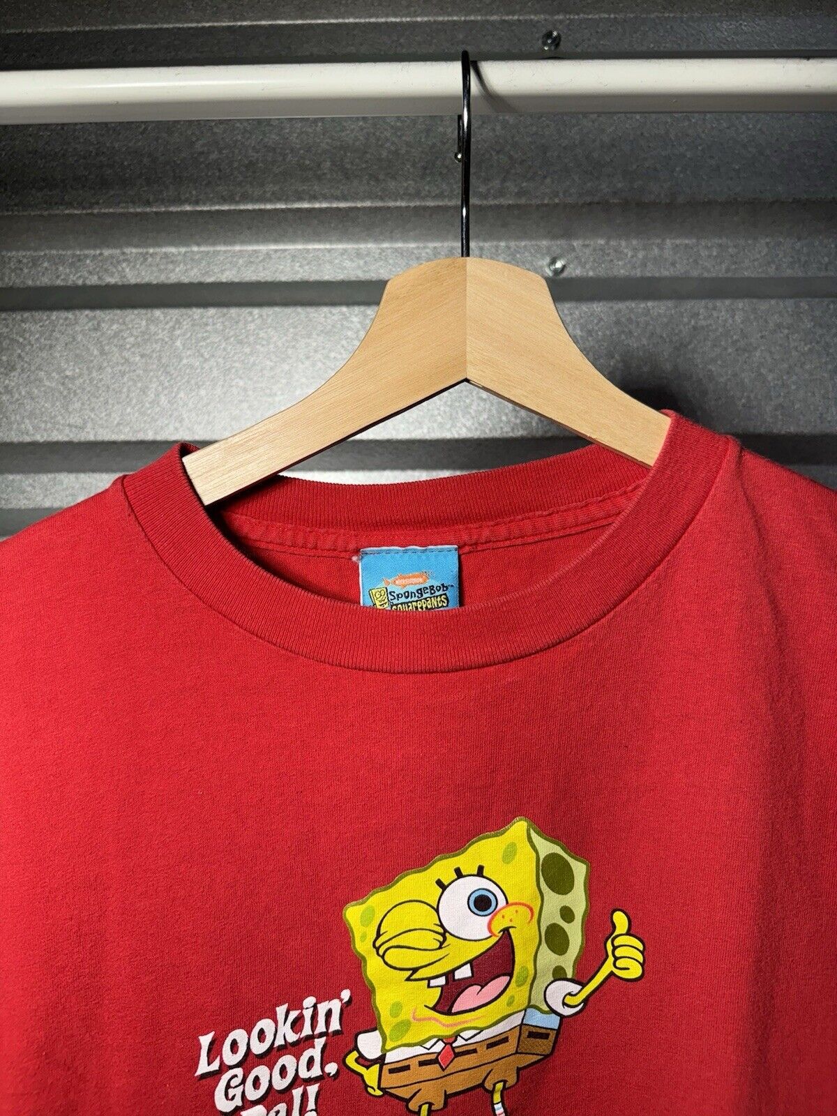 Vintage 2002 Spongebob Squarepants Nickelodeon Red Cartoon Shirt Y2K M