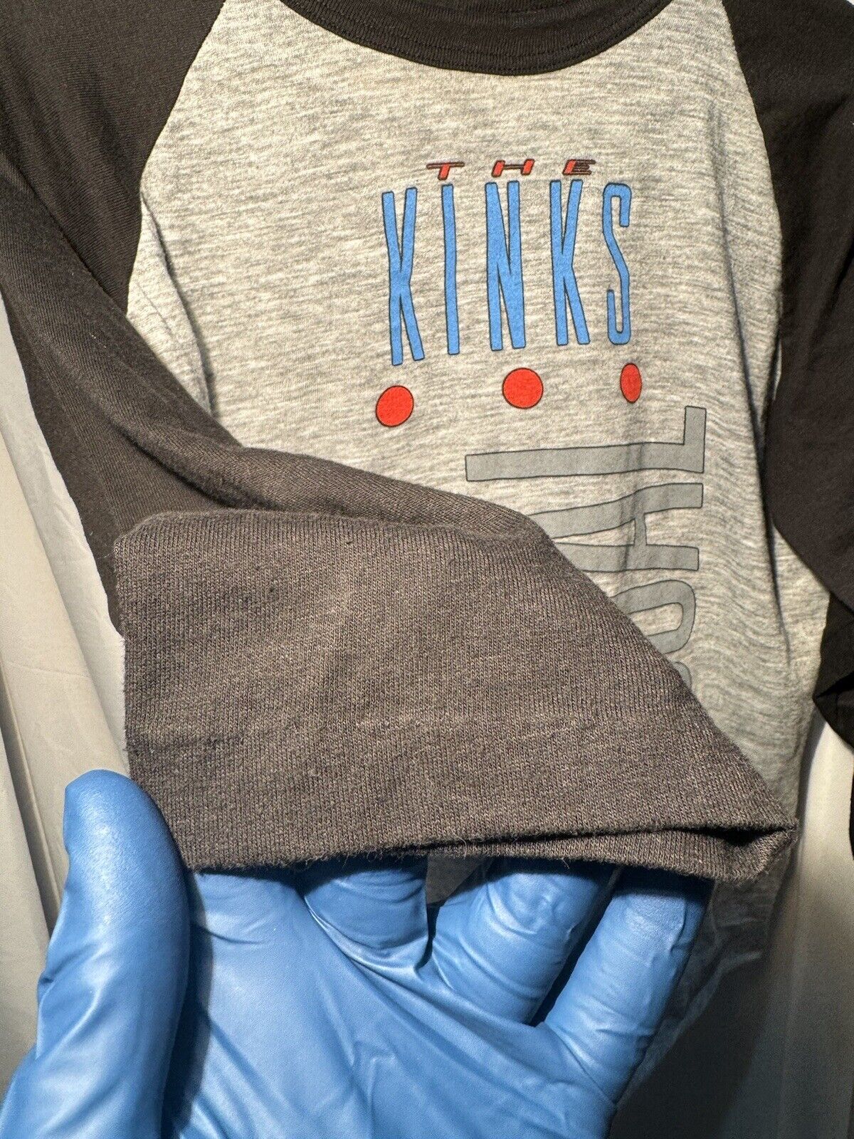 Vtg RARE The Kinks Think Visual World Tour 1987 3/4 Sleeve Baseball T-Shirt SZ L