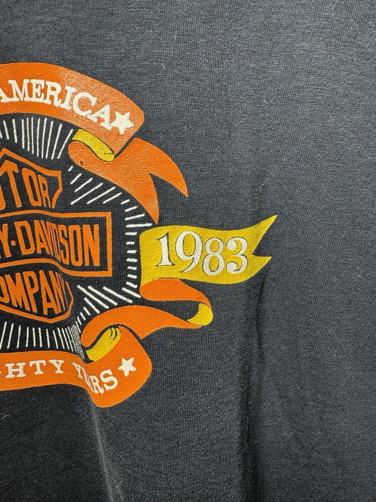 Vintage 80s 1983 Harley Davidson 80 Years T-Shirt Biker USA Rare Sz XL 