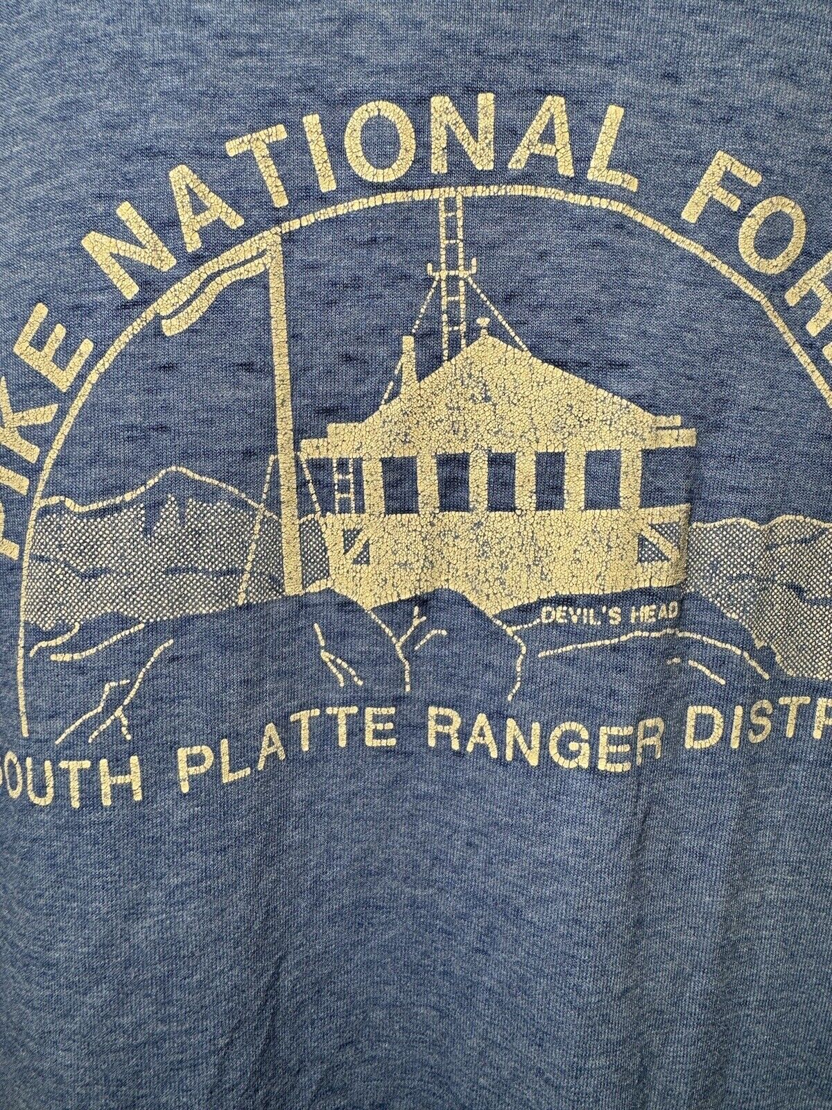 Vintage Pike National Forest South Platte Ranger District Devil's Head Tee Sz L