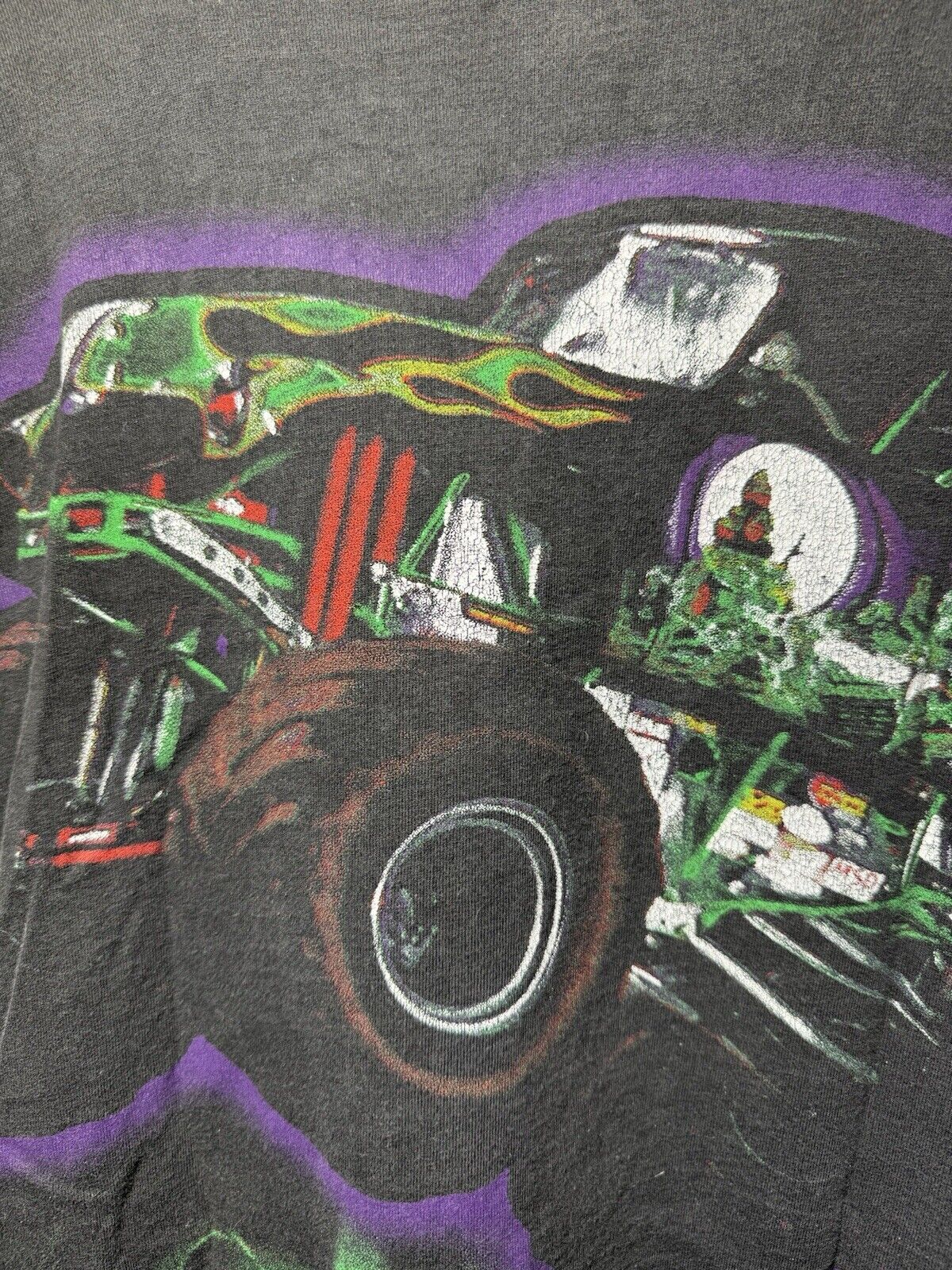 Vintage Grave Digger Shirt Men’s L Monster Truck Racing All Over Print USA 90s