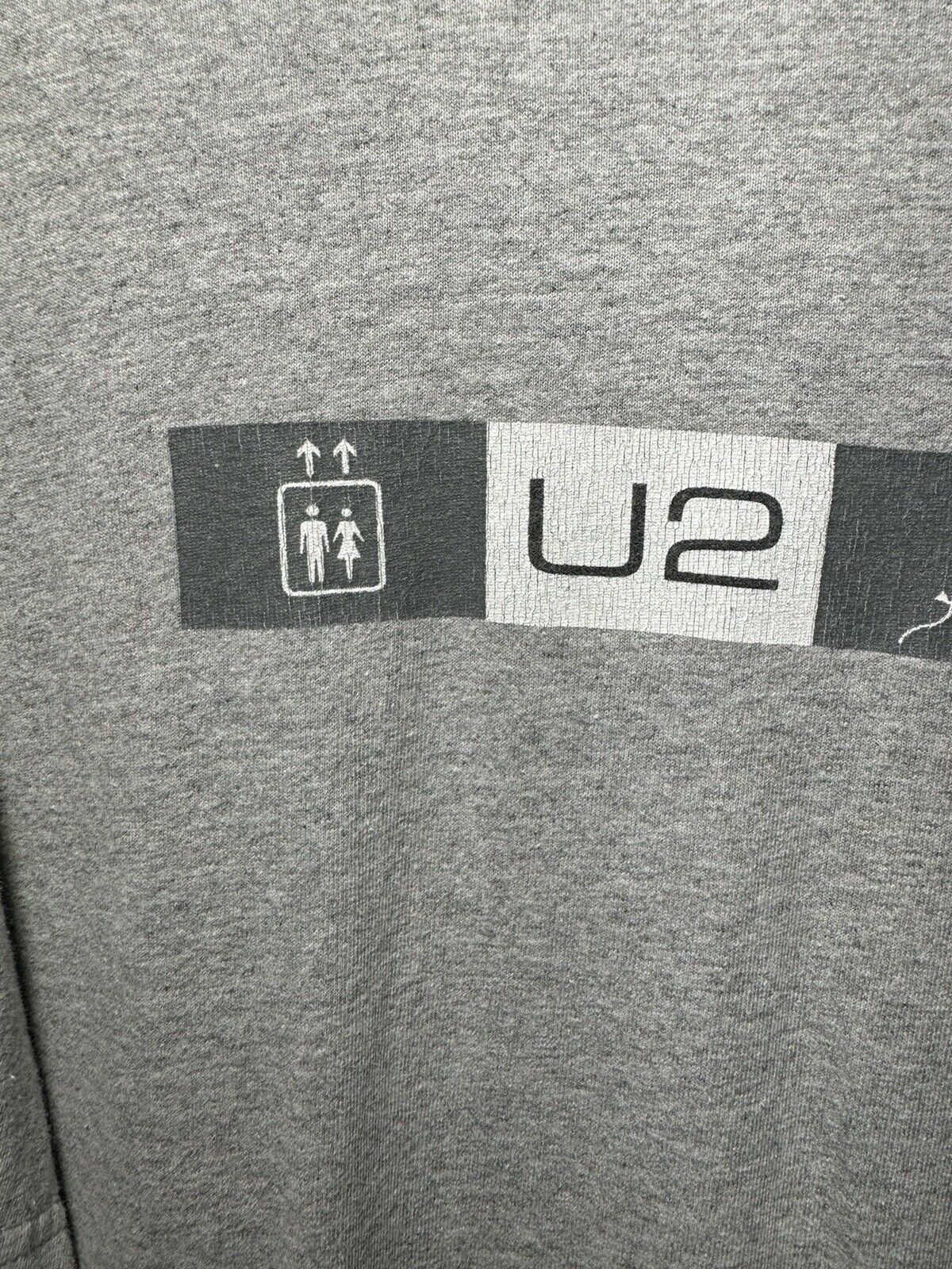 Men's Vintage U2 2000 Elevation Tour Grey Band Music T-Shirt Murina L