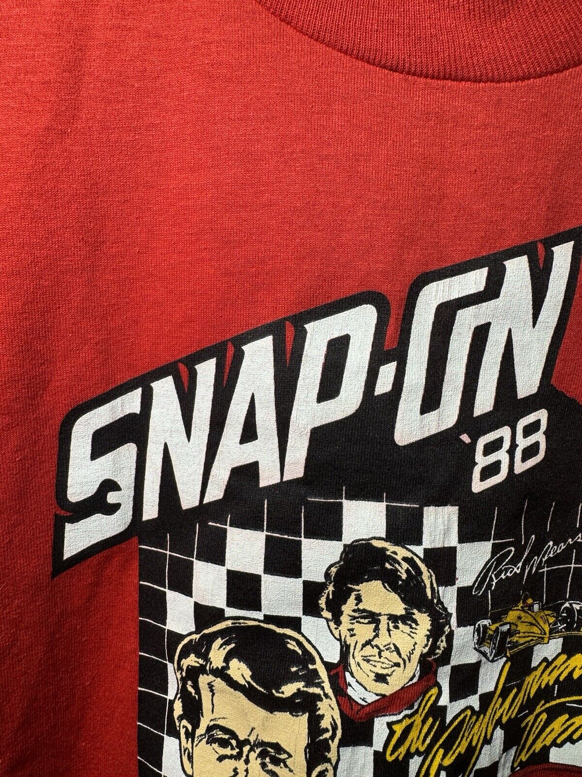 Vintage Snap On Tools Racing T-Shirt Single Stitch Red 1988 Size XL Rare 